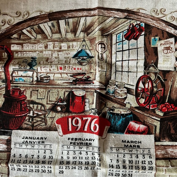 Vintage 1976 cloth wall calendar - Picture 3 of 8